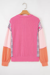 Ribbed Colorblock Long Sleeve Top