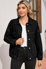 Oversize Pocketed Denim Jacket