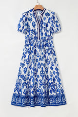 Floral Square Neck Ruffled Strap Maxi Dress
