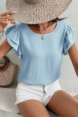 Ruffles Short Sleeve Everyday Blouse