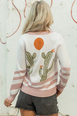 Apricot Desert Cactus Button Cardigan