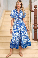 Floral Square Neck Ruffled Strap Maxi Dress