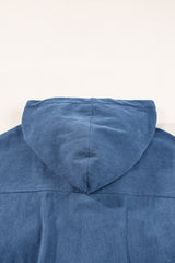 Teal Corduroy Pocket Zip-up Hoody Jacket