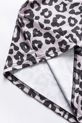 Black Leopard Patchwork Plus Size Blouse