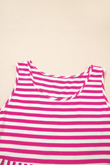 Stripe U Neck Sleeveless Loose Fit Mini Dress