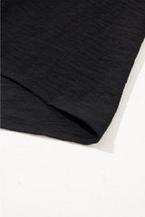Pleated Texture Short Sleeve Blouse