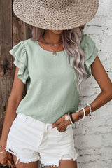 Ruffles Short Sleeve Everyday Blouse