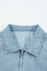 Myosotis Stretch-Edge Zip Denim Pocket Jacket