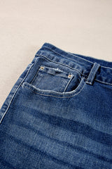 Dirty Blue Mid-Rise Waist Side Slits Flare Plus Size Jeans