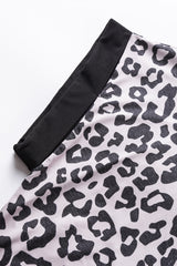 Black Leopard Patchwork Plus Size Blouse