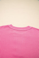 Ribbed Colorblock Long Sleeve Top