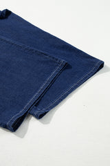 Real Teal Drawstring High Waist Wide Leg Plus Size Jeans