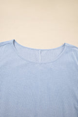 Sky Blue Striped Lace-Detail Plus Size Maxi Dress