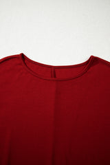 Solid Colour Lantern Long Sleeve Top Extended Cuffs