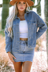 Oversize Pocketed Denim Jacket