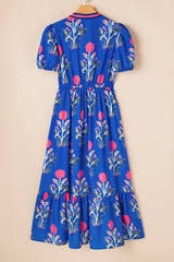 Floral Square Neck Ruffled Strap Maxi Dress