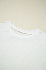 Patchwork Cap Sleeve Round Neck T Shirt