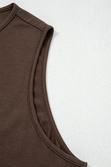 Solid Colour Bow-Tie Peplum Sleeveless Plus Size Top