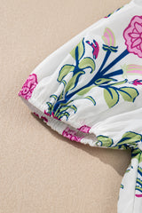 Floral Square Neck Ruffled Strap Maxi Dress