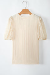 Apricot Puff Sleeve Blouse
