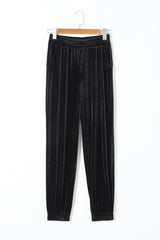 Black Velvet Jogger Pants