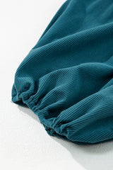 Corduroy Snap Buttons Empire Waist Bracelet Sleeve Mini Dress