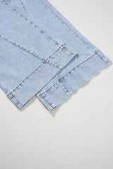 Beau Blue Paneling Wide Leg Plus Size Jeans