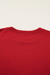 Striped Detail Crew Neck Plus Size Sweatshirt