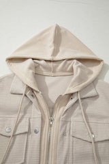 2 in 1 Thermal Knit Textured Hooded Jacket