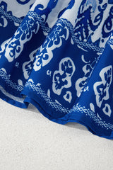 Floral Square Neck Ruffled Strap Maxi Dress