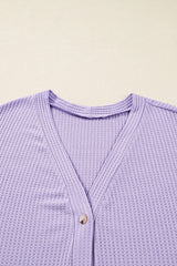 Orchid Petal Waffle Knit Plus Size Cardigan