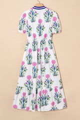 Floral Square Neck Ruffled Strap Maxi Dress