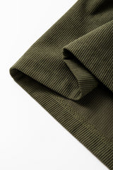 Corduroy Snap Buttons Empire Waist Bracelet Sleeve Mini Dress