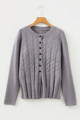 Textured Cable Knit Cardigan