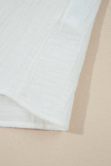 White Textured Lace Trim Pure Cotton Sleeveless Blouse