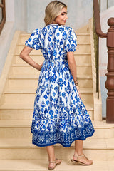 Floral Square Neck Ruffled Strap Maxi Dress